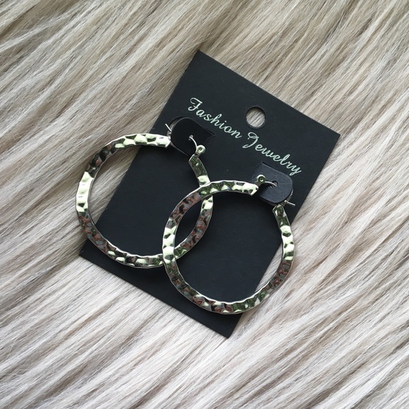 Jewelry - 5/$25 Hammered hoop earrings